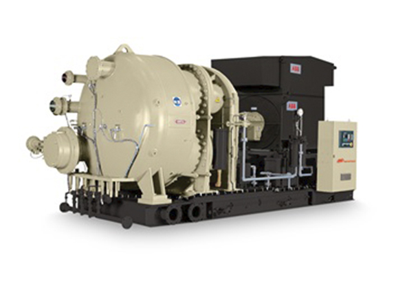 Industrial horizontal autoclave system with control panel by Arle Compressors of Florida.