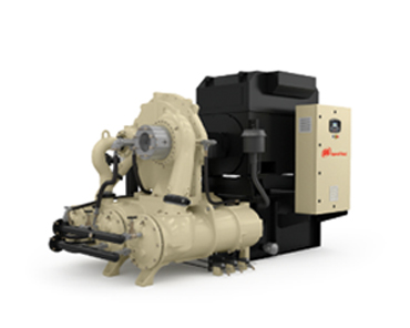 An industrial air compressor system with attached electric motor and control unit by Arle Compressors of Florida.