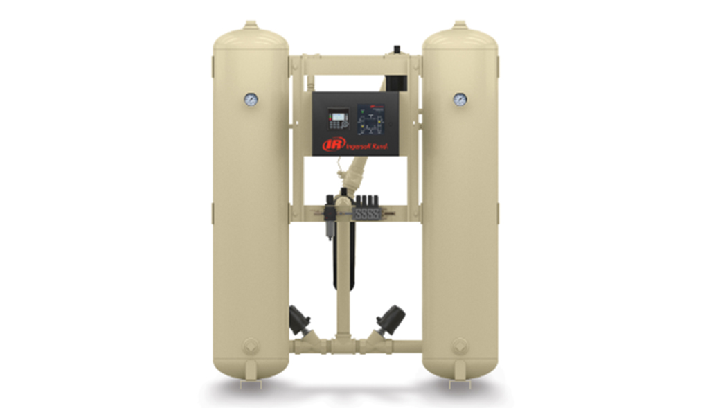 An industrial-grade water softening system featuring two large cylinders and a central control unit with visible piping and valves, proudly supplied by Arle Compressors of Florida.