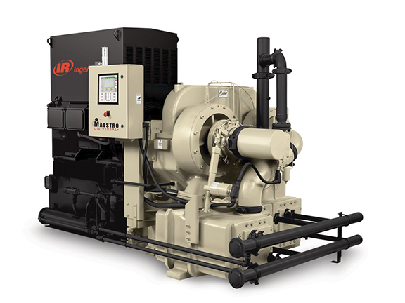 Arle Compressors of Florida stationary industrial rotary screw air compressor with electronic control panel.